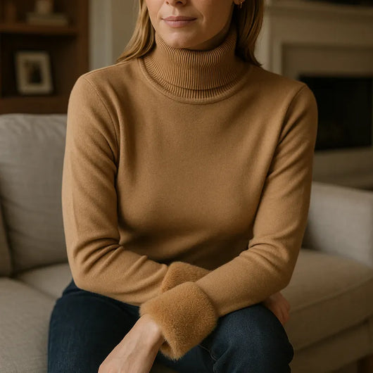 Énora™ - Pull col roulé avec doublure douce