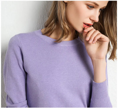 Clémentine™ - Pull à col rond en coton pour femme